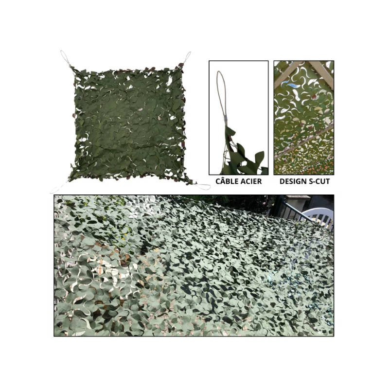 Filet de camouflage Camoshadow Forêt - Renforcé câble acier