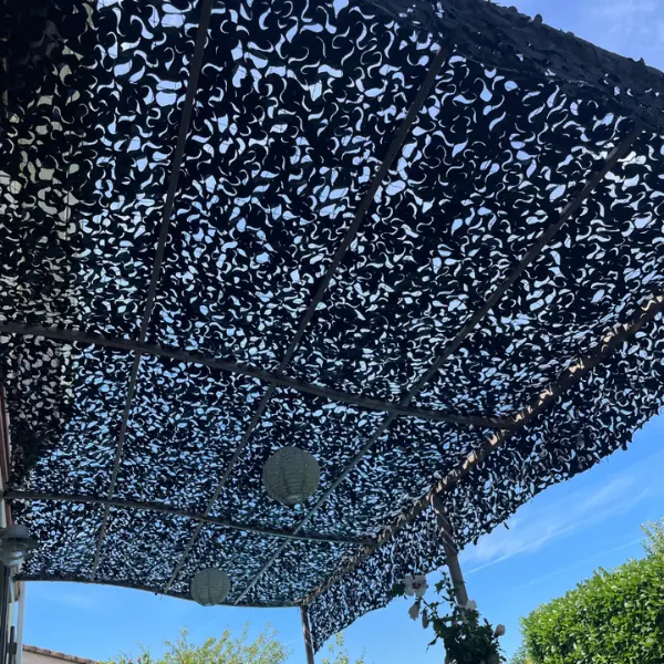 Filet de camouflage Camoshadow Noir - Renforcé câble acier