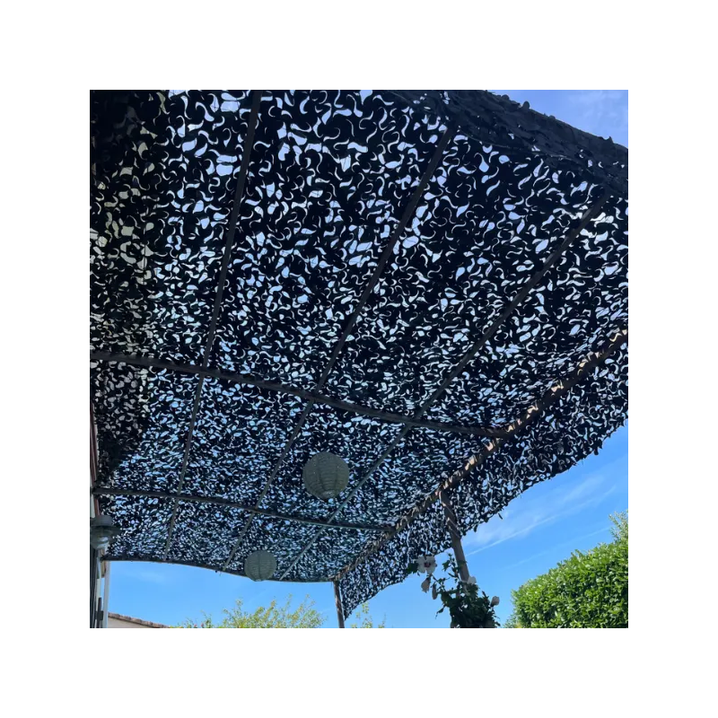 Filet de camouflage Camoshadow Noir - Renforcé câble acier