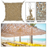 Filet de camouflage Camoshadow Beige - Renforcé câble acier