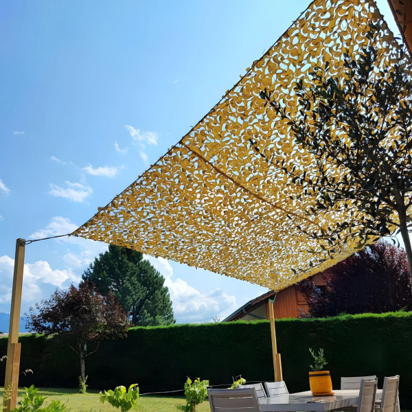 Filet de camouflage Camoshadow Beige - Renforcé câble acier